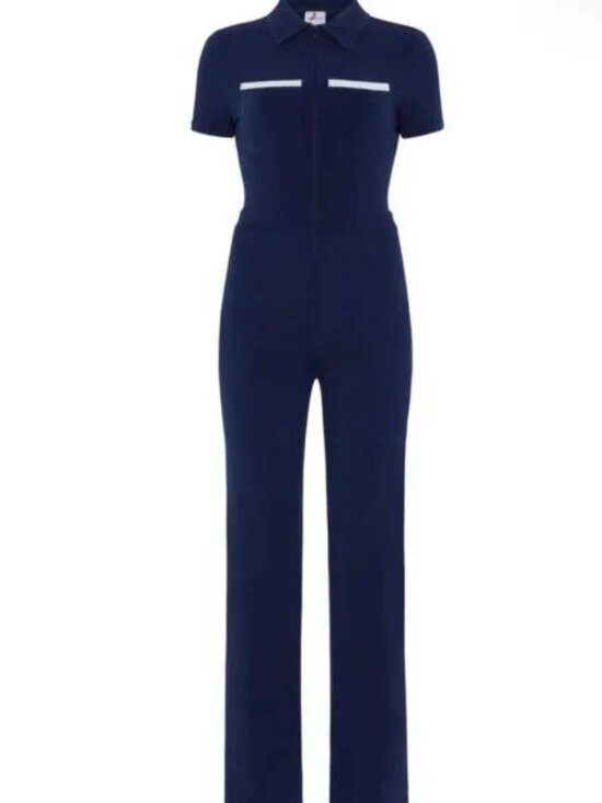 Peachy Den Pants - Peach Den Navy Kernel Jumpsuit in XS (worn by Kaia Gerber!)